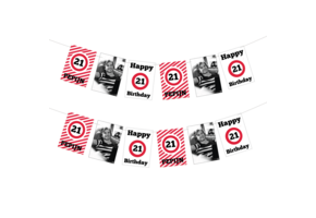 21 jaar Slinger verkeersbord met foto gepersonaliseerd (18st)