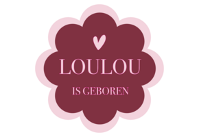 Geboorte raamsticker Burgundy Bloom met naam