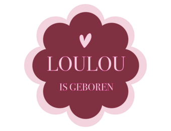 Geboorte raamsticker Burgundy Bloom met naam