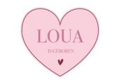 Geboorte raamsticker Pink Heart met naam