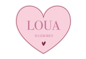 Geboorte raamsticker Pink Heart met naam