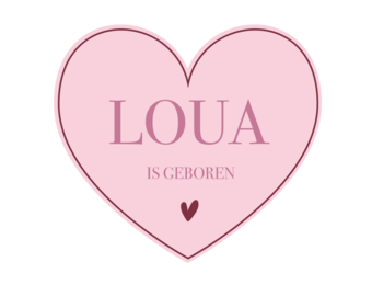 Geboorte raamsticker Pink Heart met naam