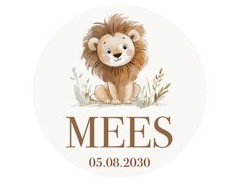 Geboorte raamsticker Little Lion met naam