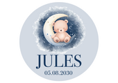 Geboorte raamsticker Beertje op de maan met naam