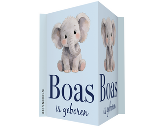 Geboortebord Olifantje blauw met naam