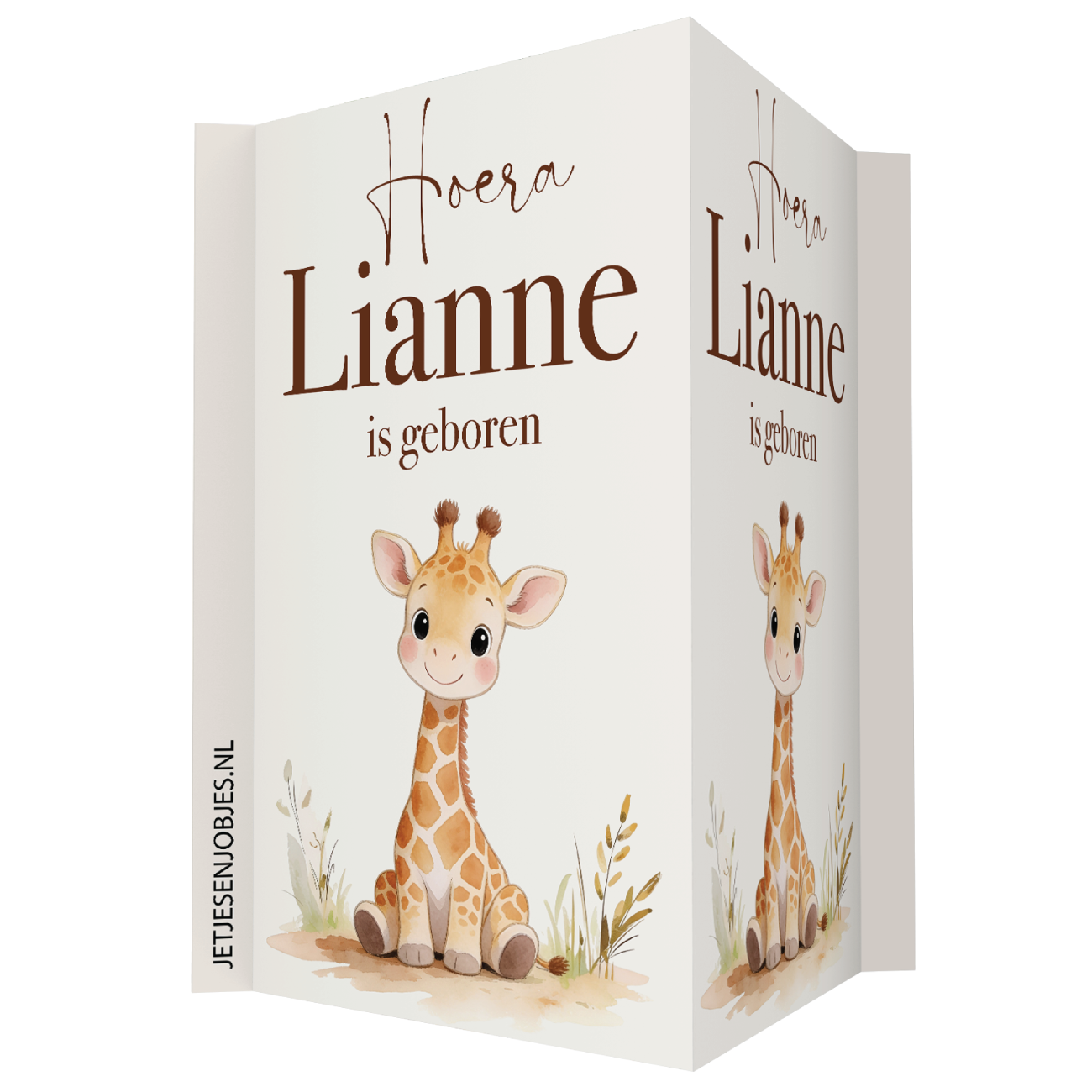 Geboortebord Girafje met naam | Geboorte raambord | Jetjes & Jobjes