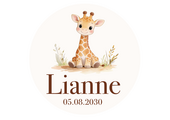 Geboorte raamsticker Girafje met naam