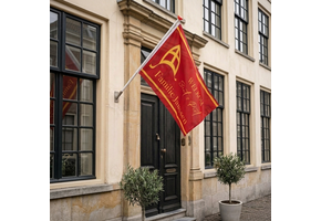 Sinterklaas vlag met naam - Rood en Geel