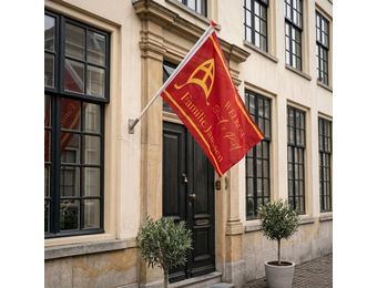 Sinterklaas vlag met naam - Rood en Geel