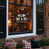 Sinterklaas raamsticker met naam - Icoontjes