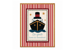 Sinterklaas poster Stoomboot met eigen tekst