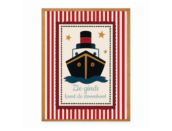 Sinterklaas poster Stoomboot met eigen tekst