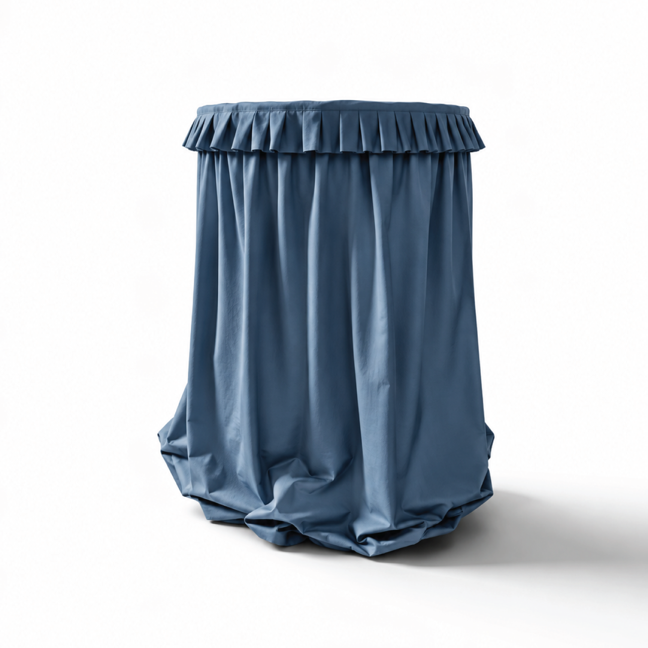 Statafelrok Vintage Blue met ruffle rand, voor statafel