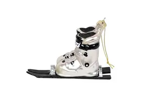 Kersthanger Ski's Zilver & Zwart – Glazen Kersthanger