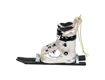 Kersthanger Ski's Zilver & Zwart – Glazen Kersthanger