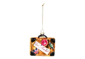Kersthanger Koffer Goud – Glazen Kerstornament | Housevitamin