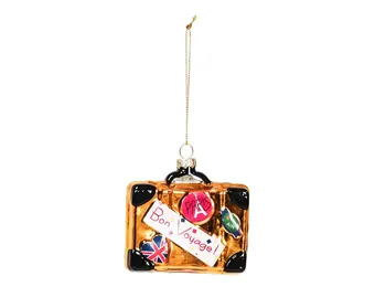 Kersthanger Koffer Goud – Glazen Kerstornament | Housevitamin
