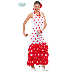 Fiestas Guirca Flamenco danseres wit/rood