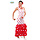 Flamenco danseres wit/rood