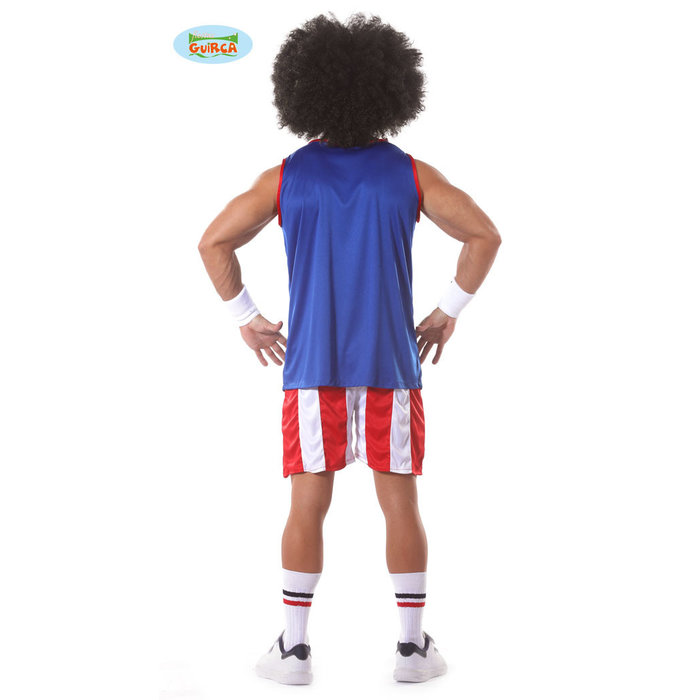 Fiestas Guirca Basketball speler blauw rood/wit gestreept