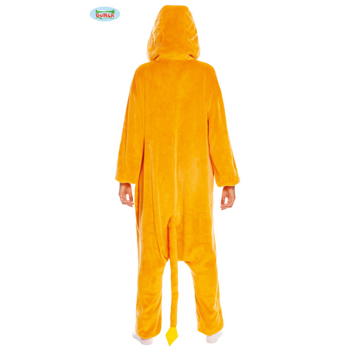 Fiestas Guirca Oranje draak kostuum jumpsuit met kap