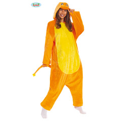 Fiestas Guirca Oranje draak kostuum jumpsuit met kap