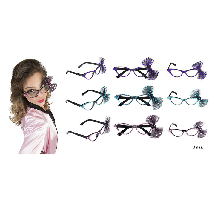 Bril met strik en glitters, 3ass nr 9