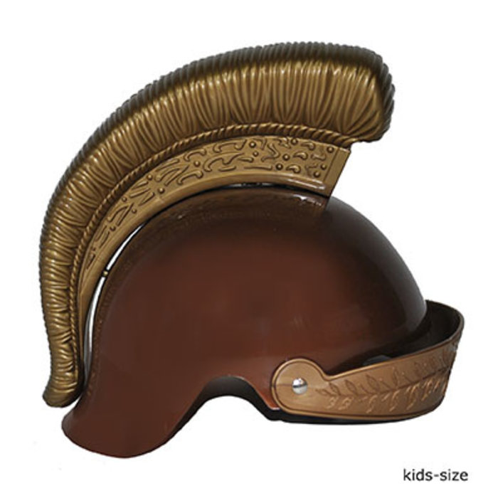 Romeinse Ridder helm bruin met kam kinderen