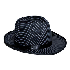 Hoed 'Al Capone' zwart/wit gestreept