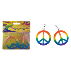 Oorbellen Flower Power Peace met clip