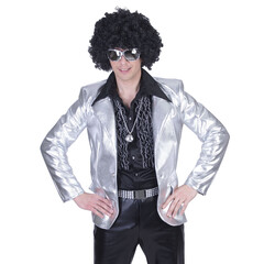 Funny Fashion Disco Fever jas zilver