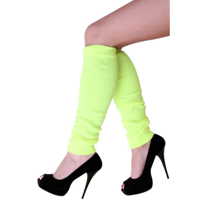 Beenwarmers fluo geel one size