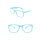 Bril Blues Brothers turquoise nr 182
