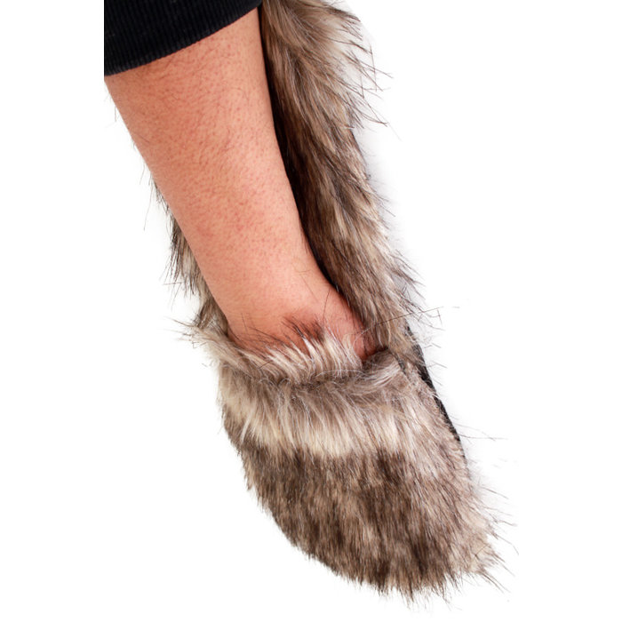 Muts 'Fluffy' met handschoenen bruin