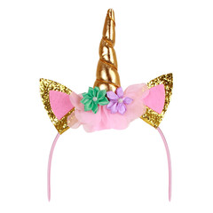 Diadeem 'Unicorn' glitter goud/roze