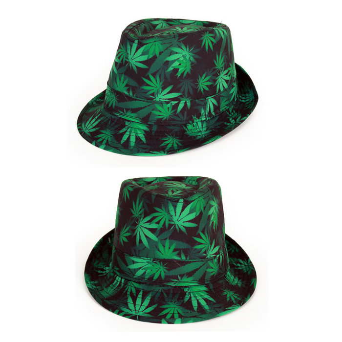 Hoedje Wietblad groen/zwart