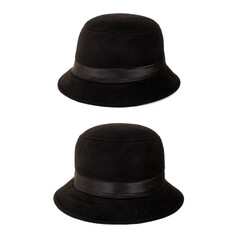 Hoedje bol zwart met band