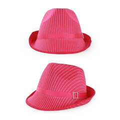 Maffia hoed pink met witte streep