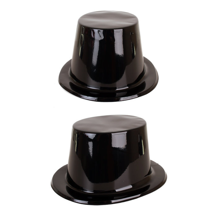 Plastic hoge hoed zwart