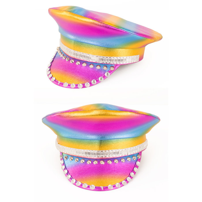 Pet regenboog metallic met stenen