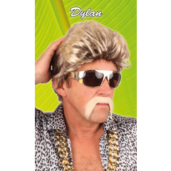 Pruik 'Dylan' kort blond/grijs DOOS 190