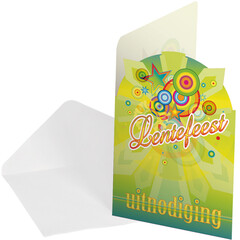 Uitnodigingen+enveloppen 'Lentefeest', 8st