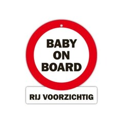 Metalen bordje 'Baby on board'