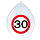 Ballon 'Verkeersbord 30 jaar'  12inch/30cm, 8st