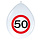 Ballon 'Verkeersbord 50 jaar' 12inch/30cm, 8st