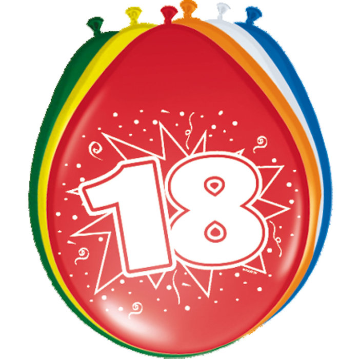 Ballons '18 jaar', 8st 30cm