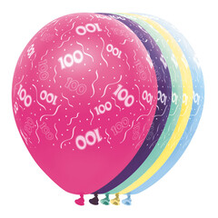 Ballons metallic '100 jaar'/5st,30cm