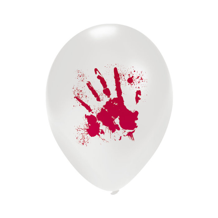 Ballons wit 'Bloody Hands'