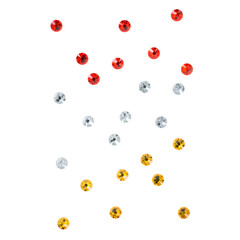 Swarovski steentjes 'Oeteldonk rood-wit-geel' (3,8mm-4,0mm) per 24
