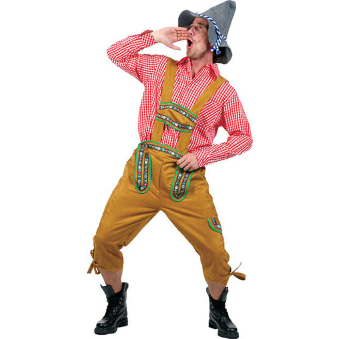 Funny Fashion Lederhose Alpine Yodeler bruin lang